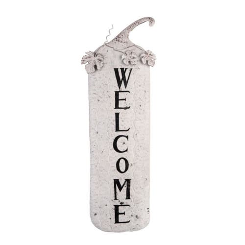 Transpac Metal Welcome Pumpkin Decor In White