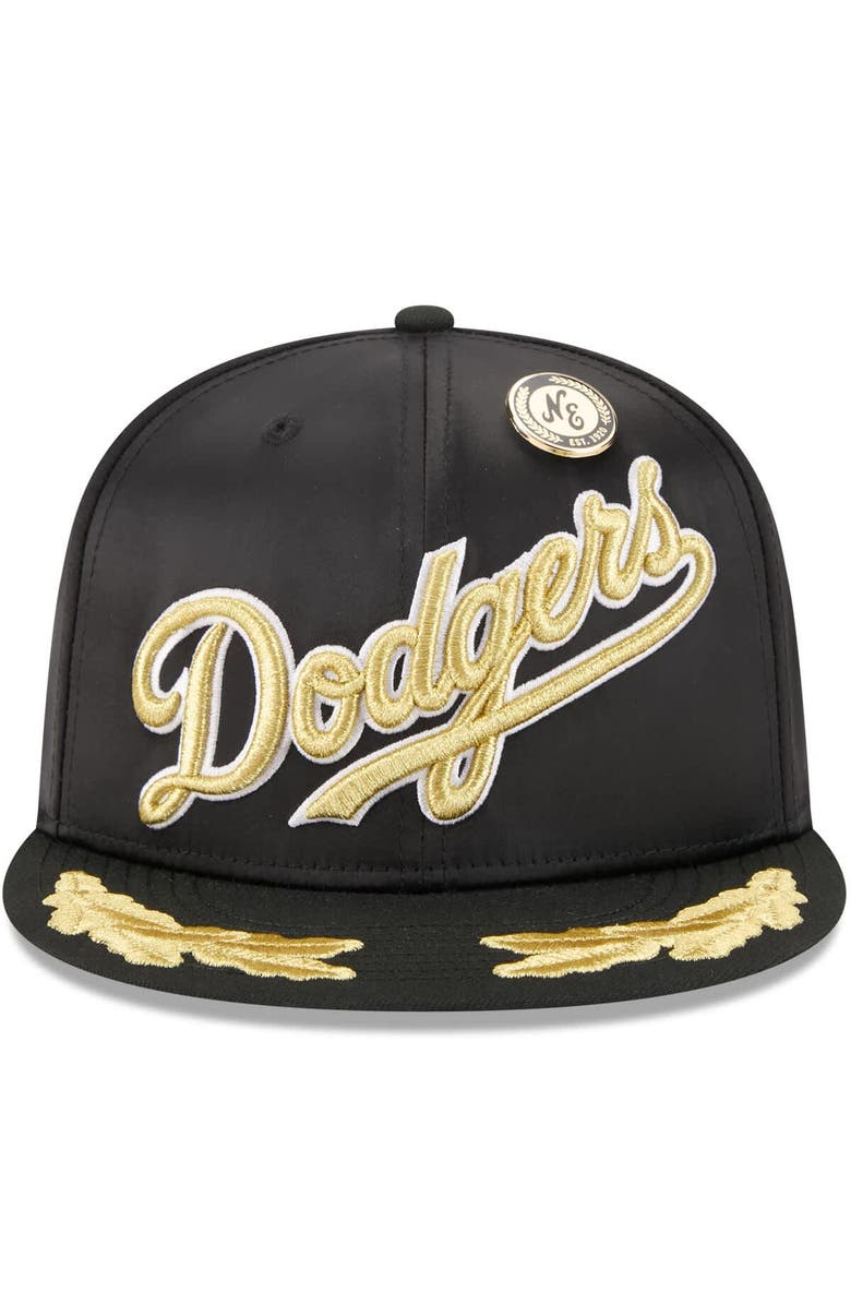 New Era Men's New Era Black Los Angeles Dodgers 2025 59FIFTY Day Gold Leaf 59FIFTY Fitted Hat, Alternate, color, Black
