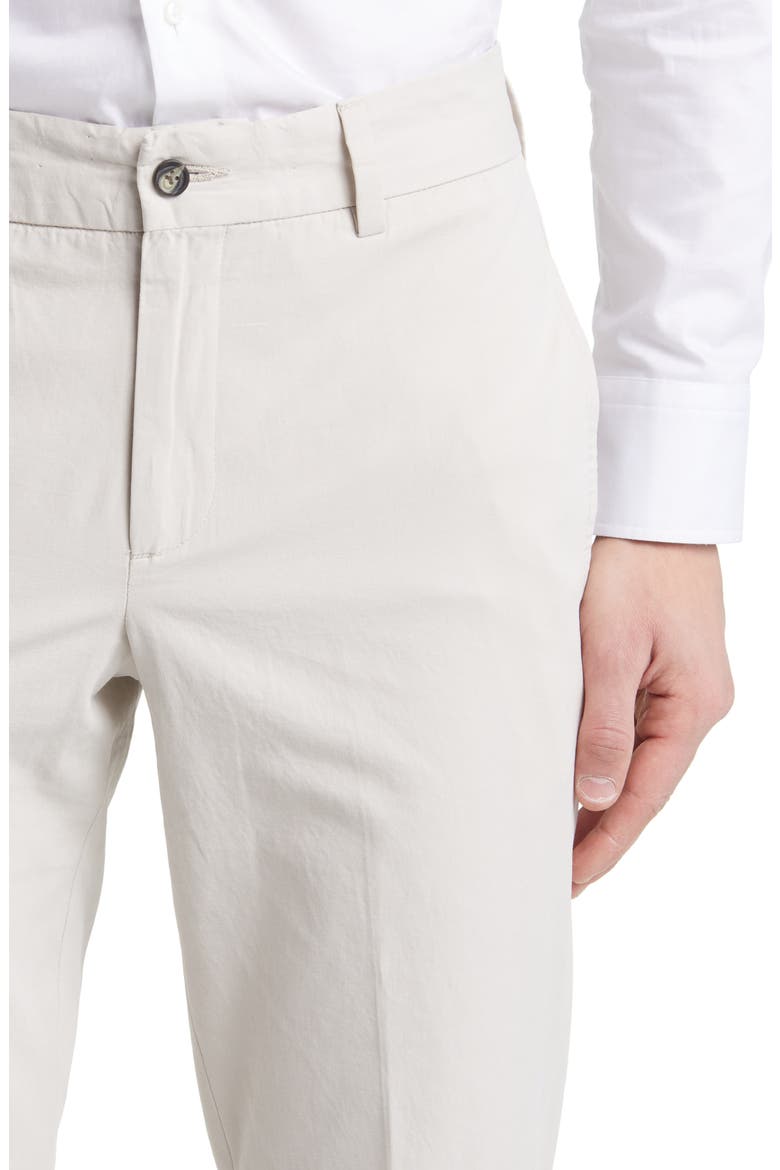 Trim Fit Cotton Poplin Dress Pants, Alternate, color, STONE