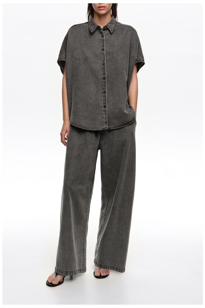 Washed Fluid Jogger Trousers, Main, color, WASHED BLACK