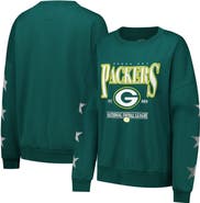 GAMEDAY COUTURE Women's Gameday Couture Green Green Bay Packers Rhinestone Star Sleeve Settle the Score Tri-Blend Pullover Sweatshirt