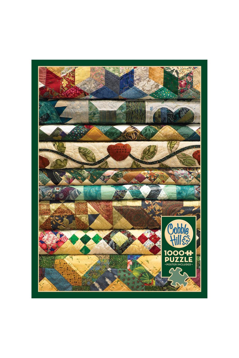 1000 Piece Puzzle Grandma's Quilts Jigsaw, Alternate, color, Multicolored