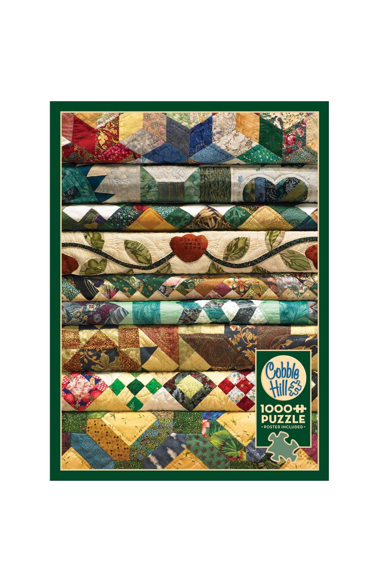 Cobble Hill 1000 Piece Puzzle Grandma's Quilts Jigsaw, Alternate, color, Multicolored