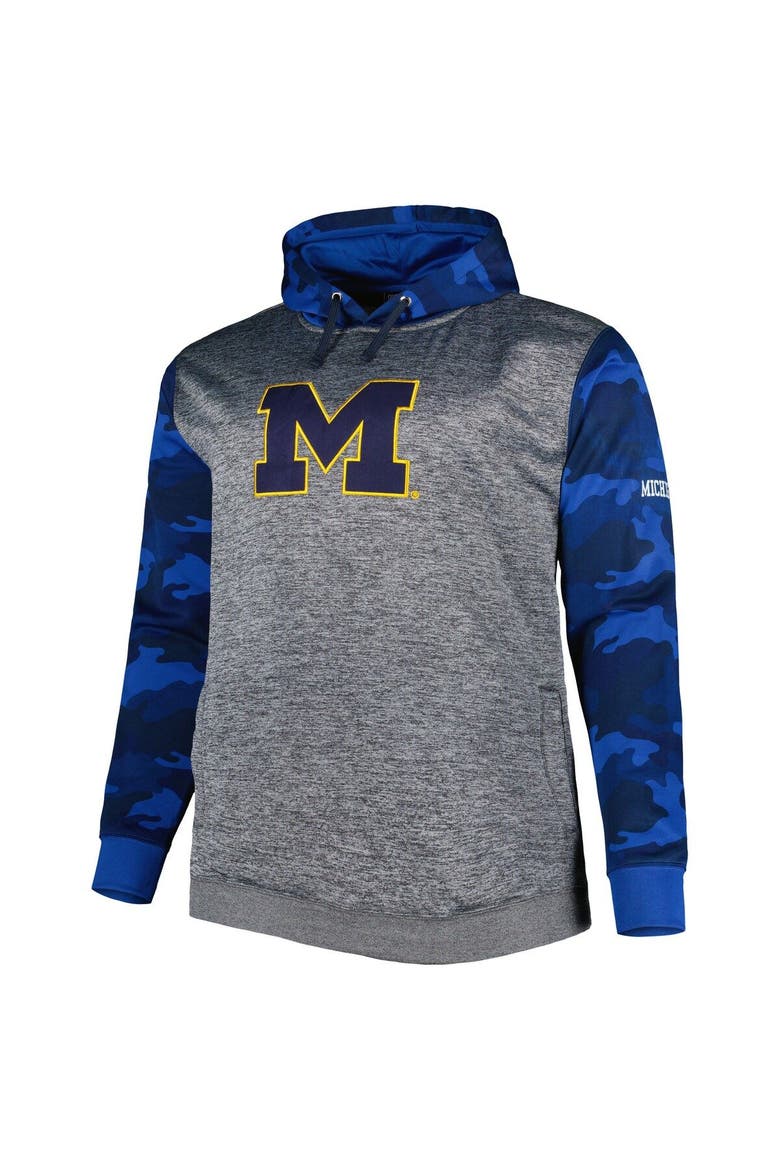 Men's Charcoal Michigan Wolverines Camo Pullover Hoodie, Alternate, color, Charcoal