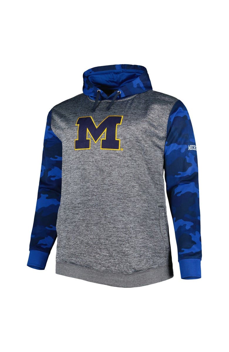 PROFILE Men's Charcoal Michigan Wolverines Camo Pullover Hoodie, Alternate, color, 