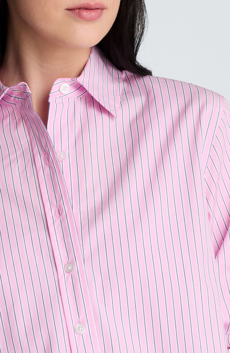 Kenneth Cole Button-Up Stripe Crop Shirt, Alternate, color,