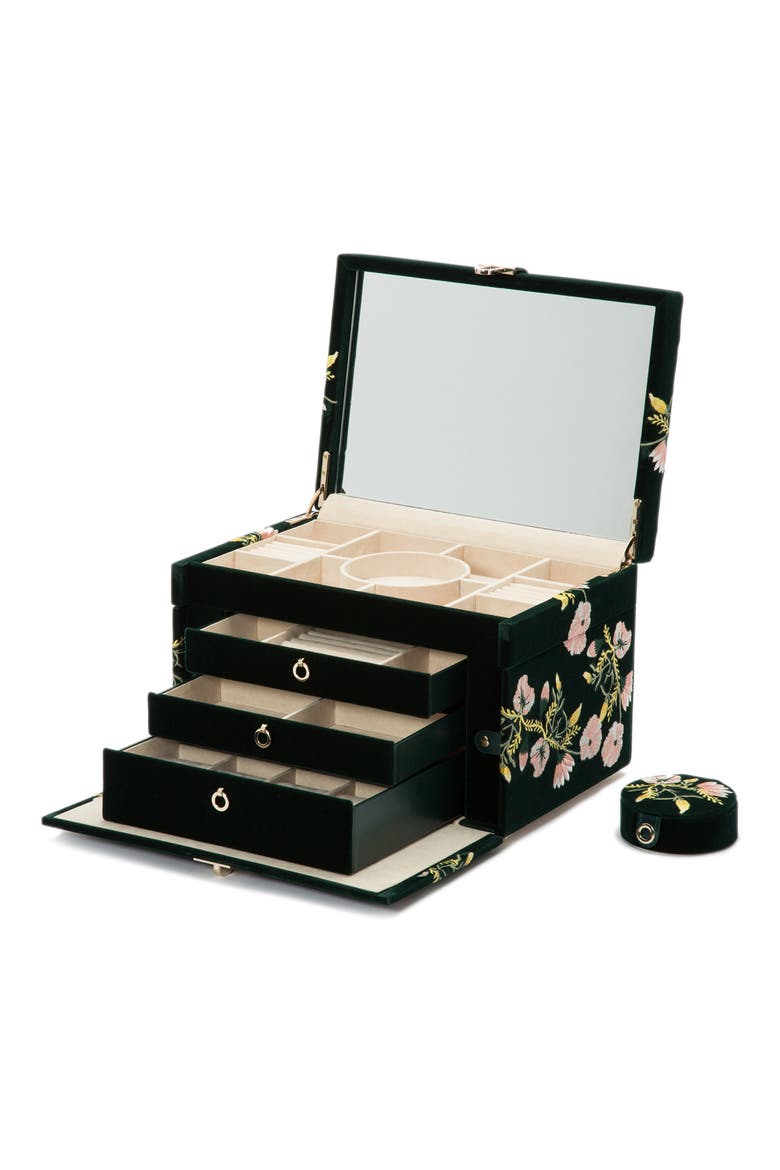 Zoe Large Jewelry Box, Alternate, color, FOREST GREEN