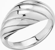 Oradina Sterling Silver Swirl Dome Ring