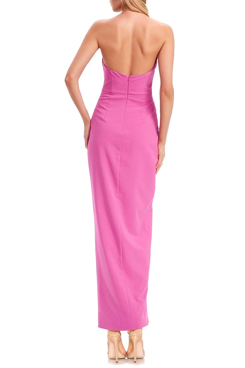 Halter Neck Stretch Satin Crepe Sheath Gown, Alternate, color, PINK