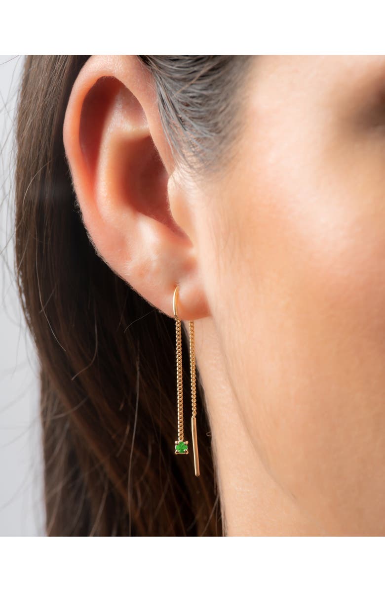 Eloise Jewelry Connection Chain Threader Earrings Emerald, Alternate, color, Emerald