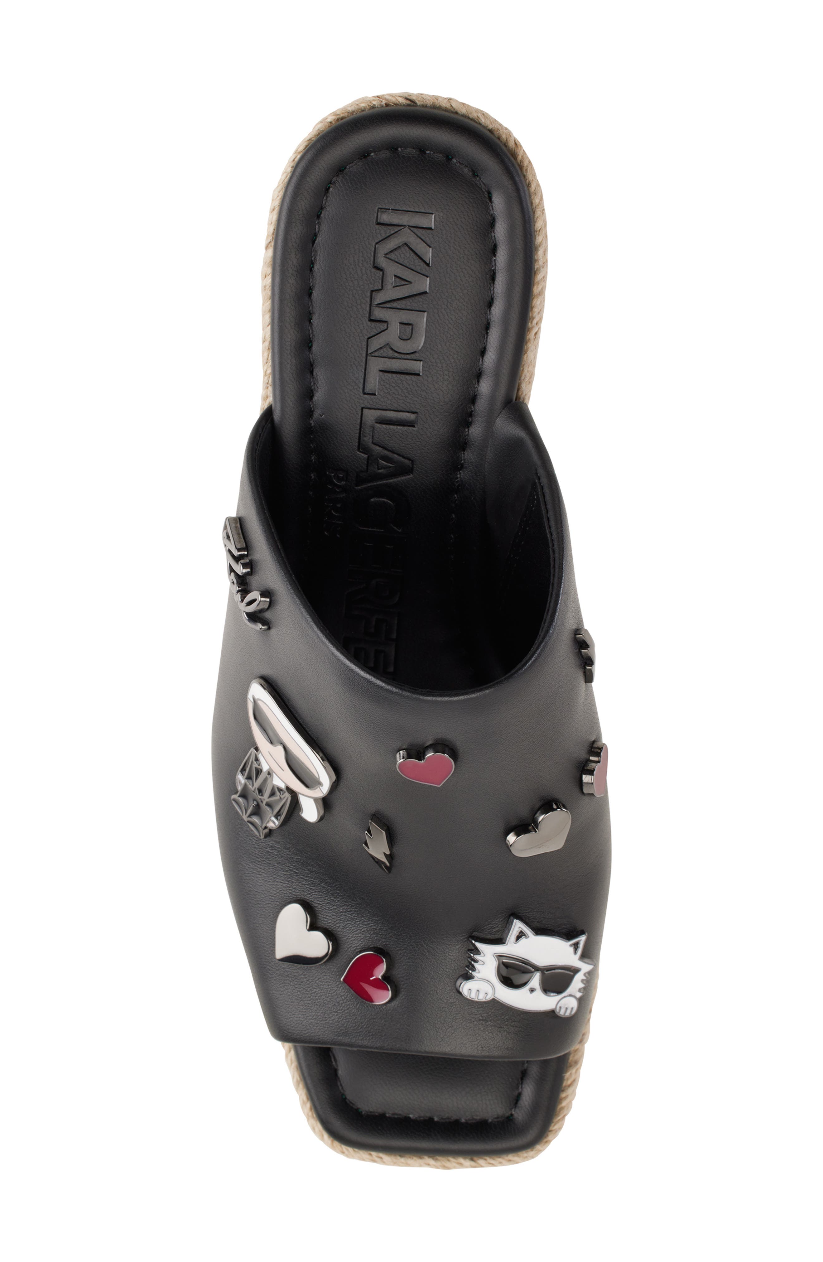 KARL LAGERFELD PARIS Corissa Pin Espadrille Platform Slide Sandal, Alternate, color, 