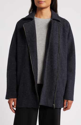 Eileen Fisher Longline Wool Motorcycle Jacket