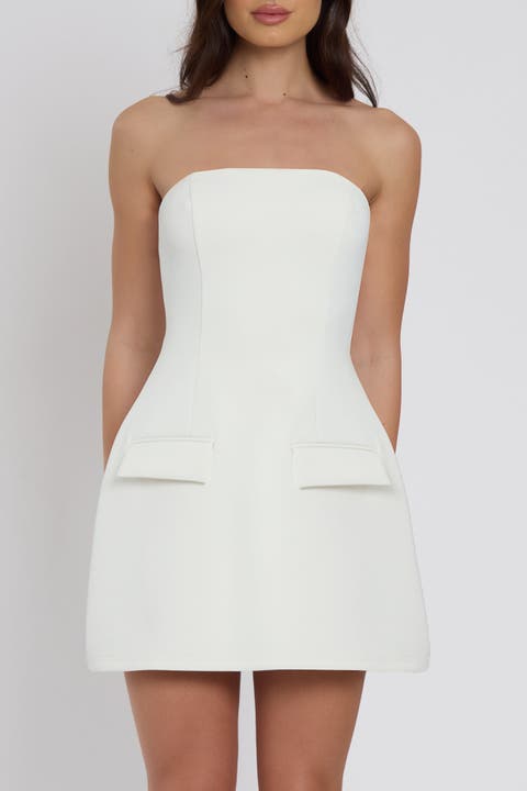 Solene Strapless Pocket Mini Dress
