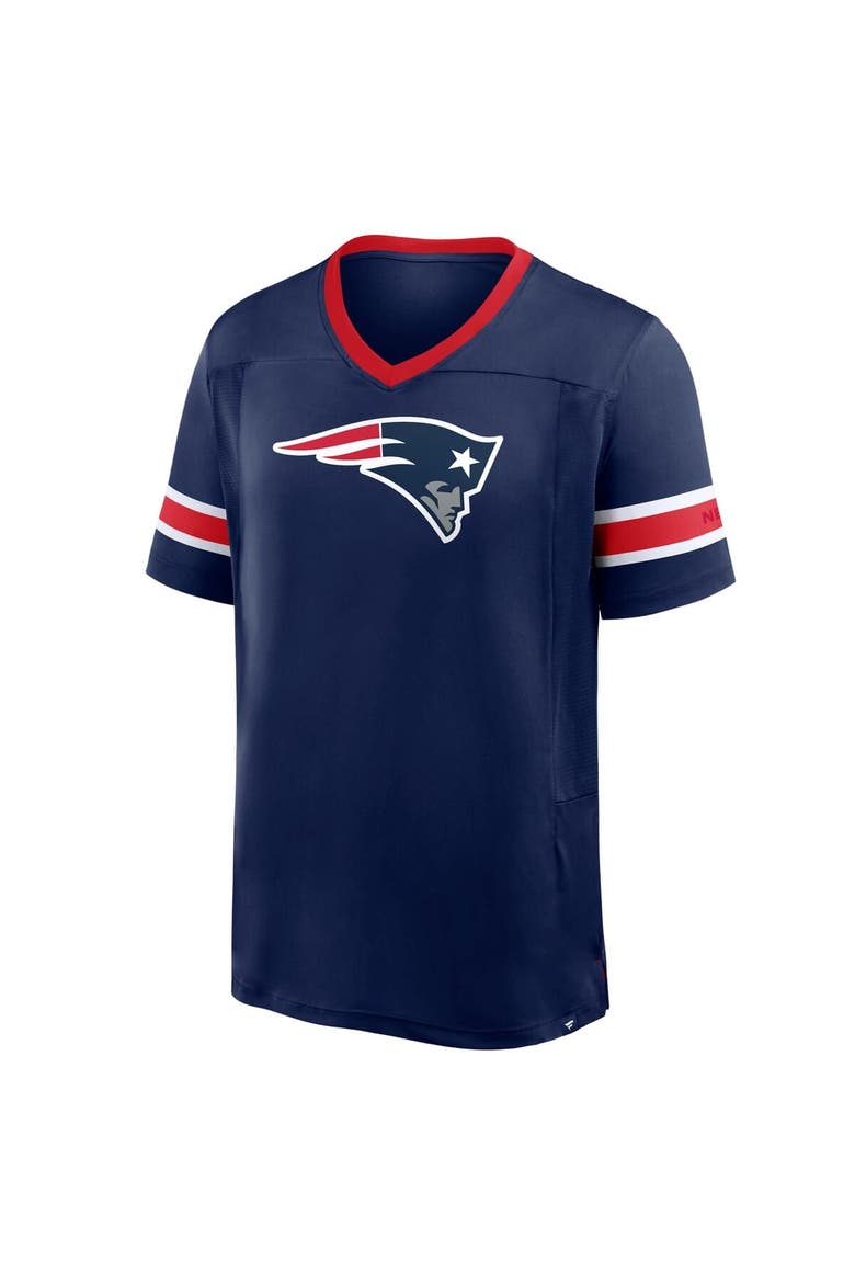 Men's Fanatics Navy New England Patriots Hometown Premium Hashmark V-Neck T-Shirt, Alternate, color, Navy