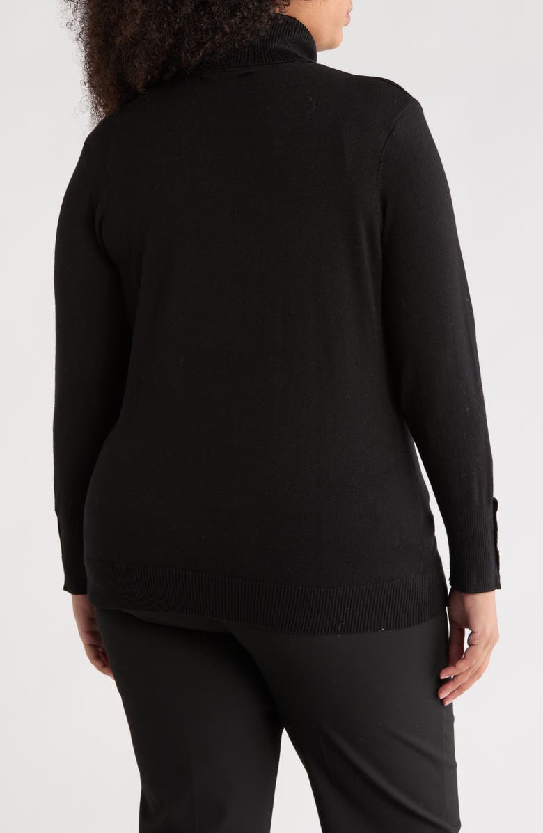 Joseph A Essential Fine Gauge Turtleneck Sweater, Alternate, color, Black