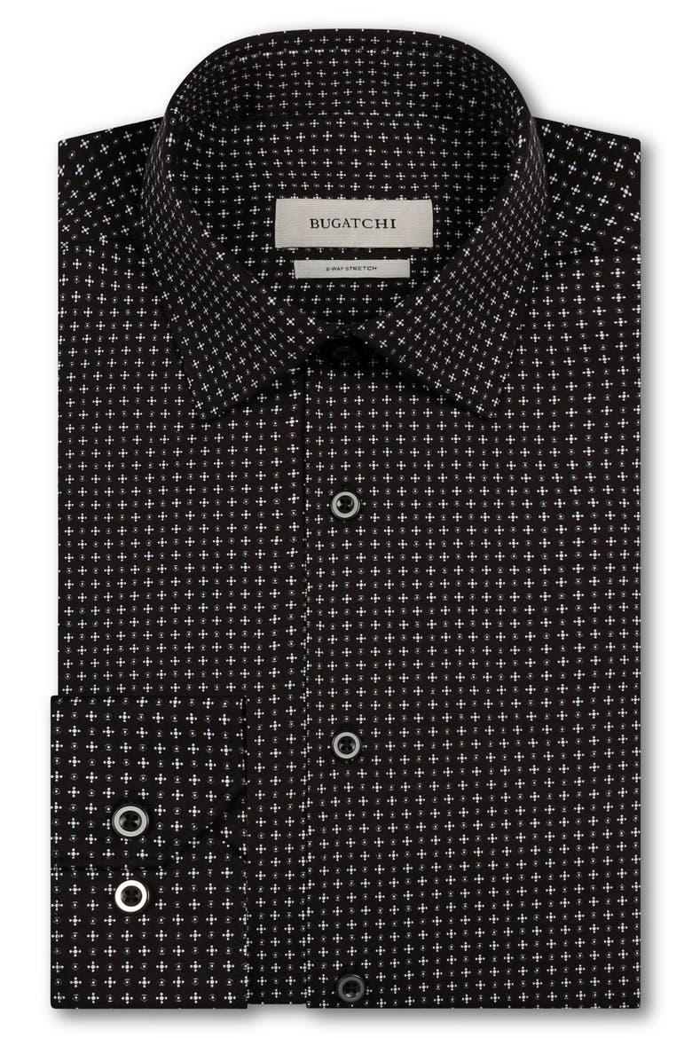 James OoohCotton® Geometric Print Button-Up Shirt, Alternate, color, BLACK