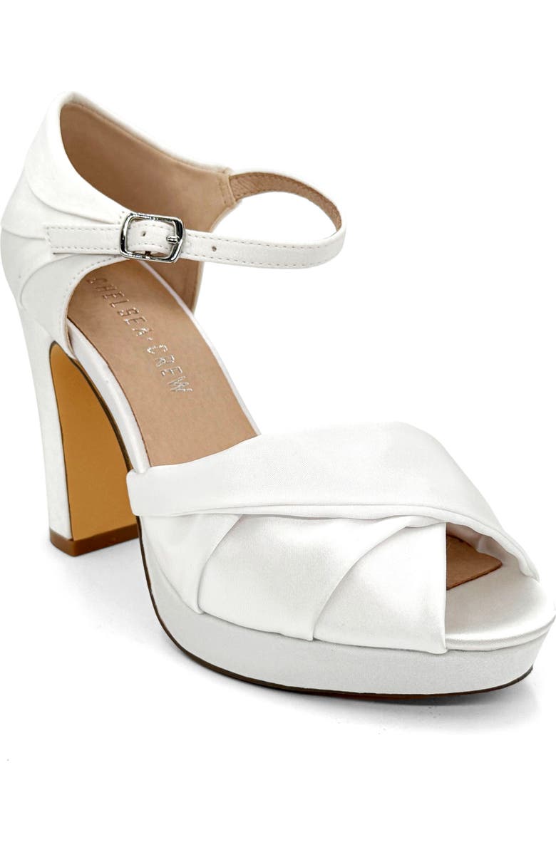 CHELSEA CREW Gloria Platform Peep Toe Pump, Main, color, White