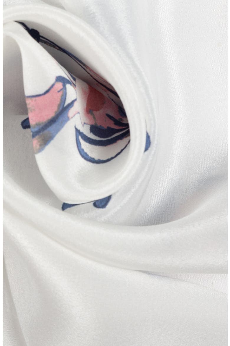 Floral Silk Square Scarf, Alternate, color, CREAM