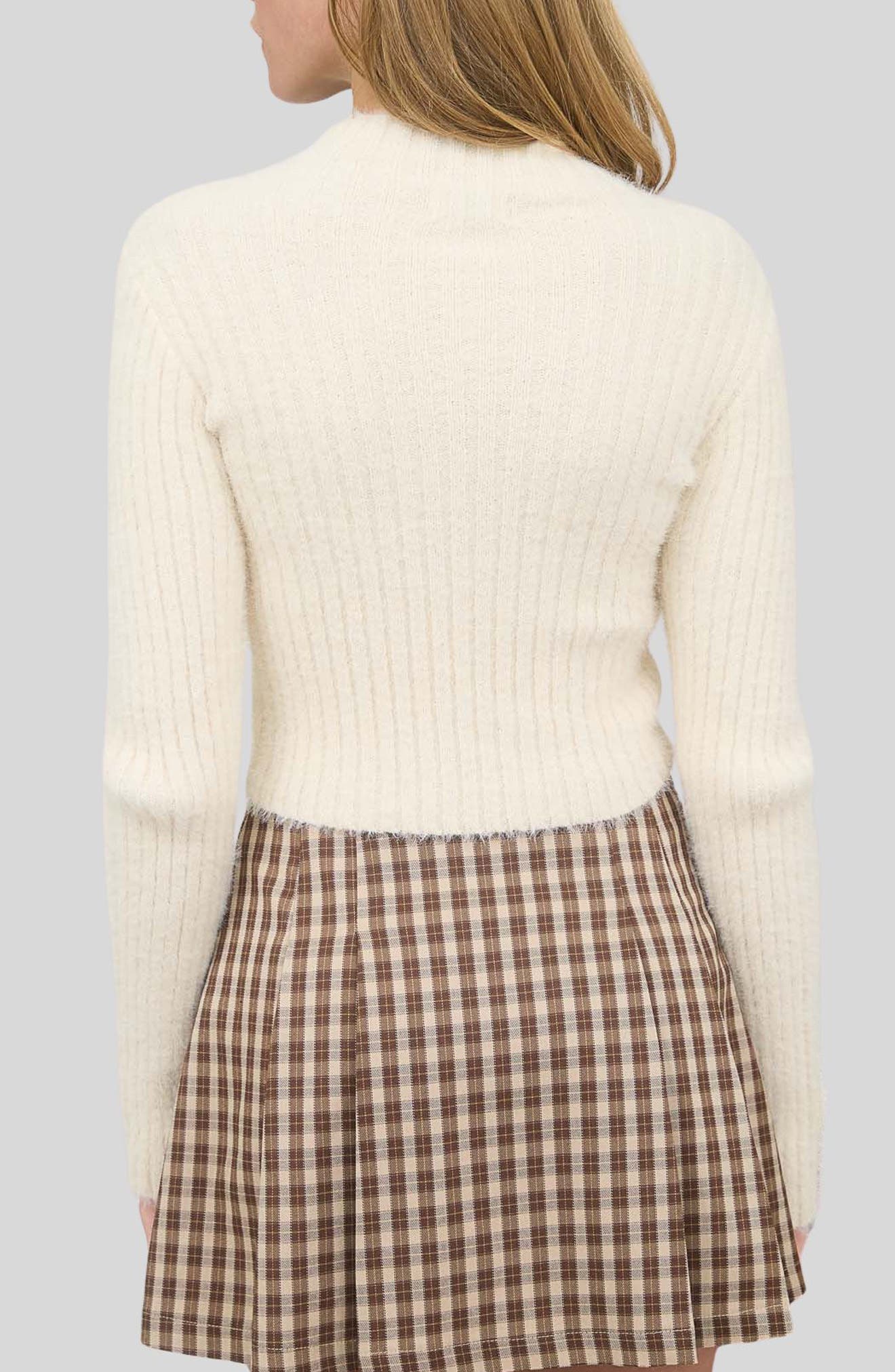 Mock Neck Crop Sweater - image 4