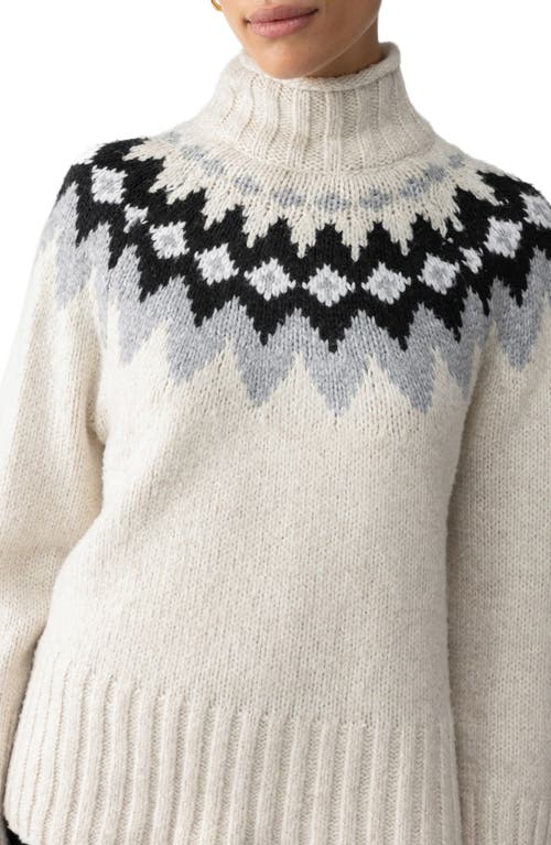 Sanctuary Women's Tis The Season Fair Isle Turtleneck Sweater In Toasted Almond