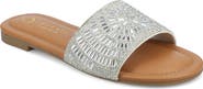 Journee Collection Maria Crystal Embellished Slide Sandal