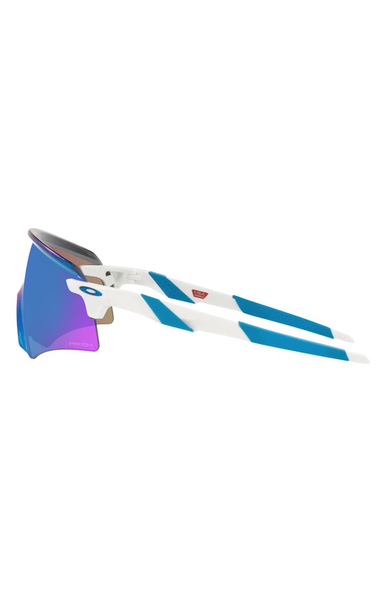 Oakley Encoder 136mm Prizm<sup>™</sup> Rimless Wrap Shield Sunglasses, Alternate, color, Polished White/ Prizm Sapphire