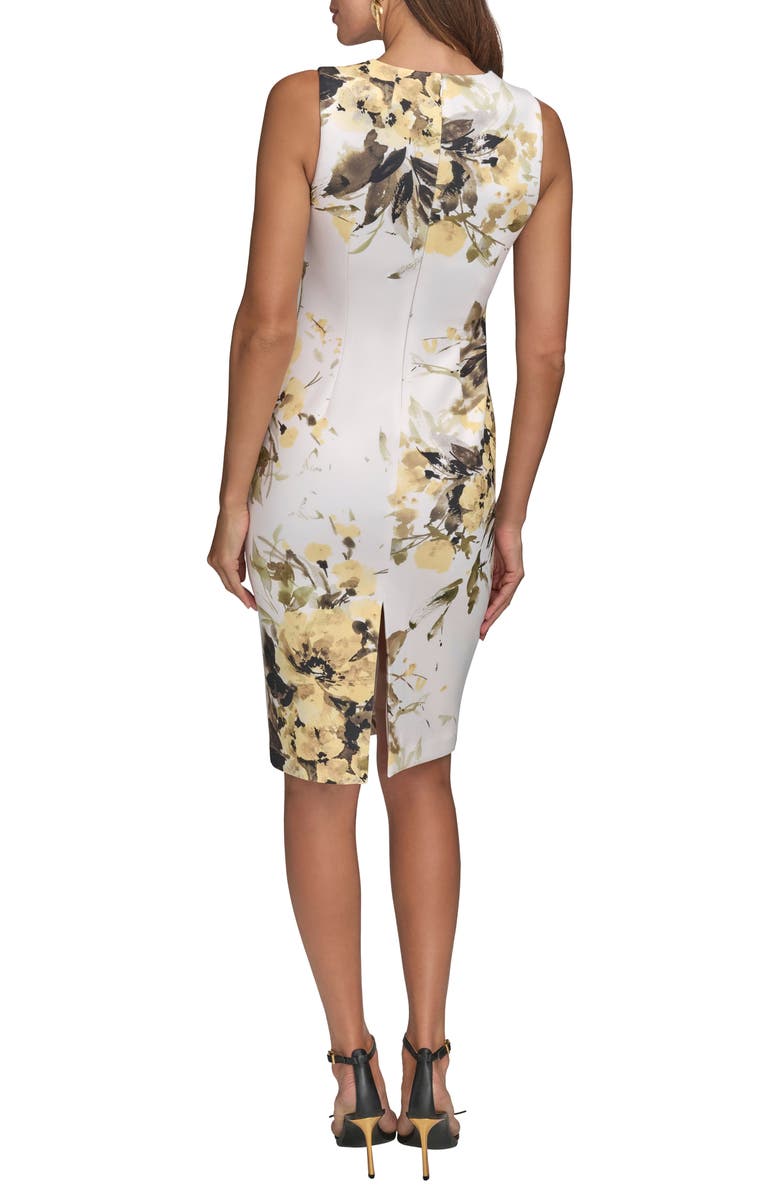 Donna Karan New York Floral Sheath Dress, Alternate, color, Limoncello Multi