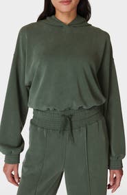 Sweaty Betty Sand Wash Cloud Weight Crop Hoodie