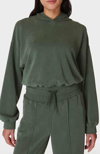 Sweaty Betty Sand Wash Cloud Weight Crop Hoodie