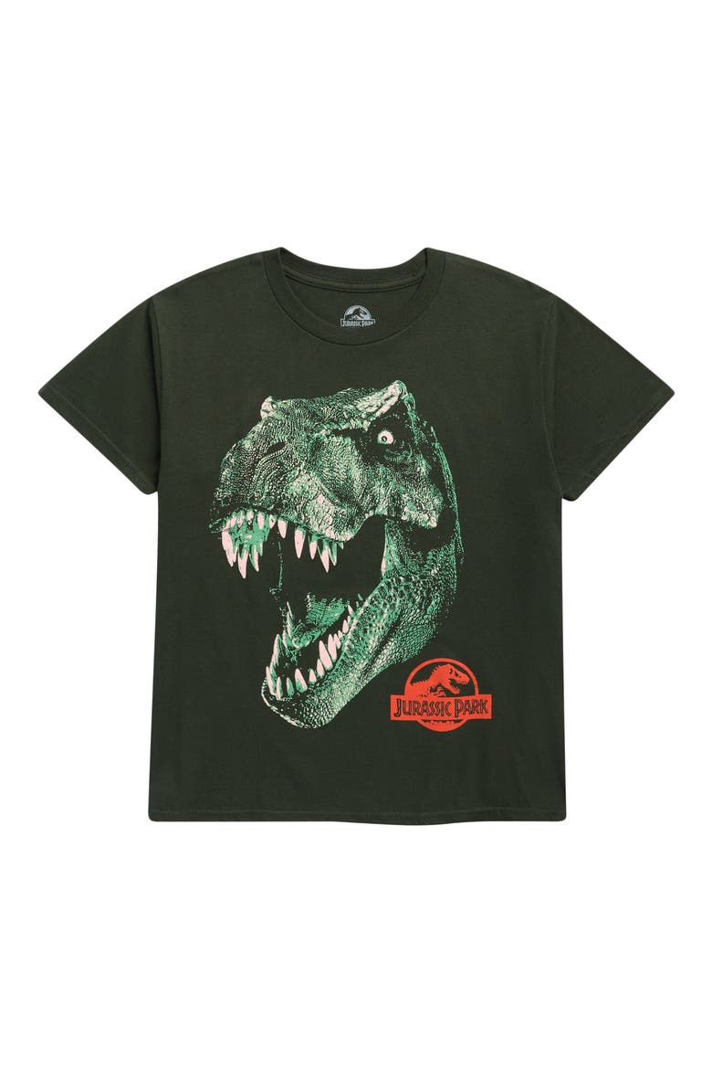 Kids' Jurassic Park Cotton Graphic T-Shirt, Main, color, DARK GREEN