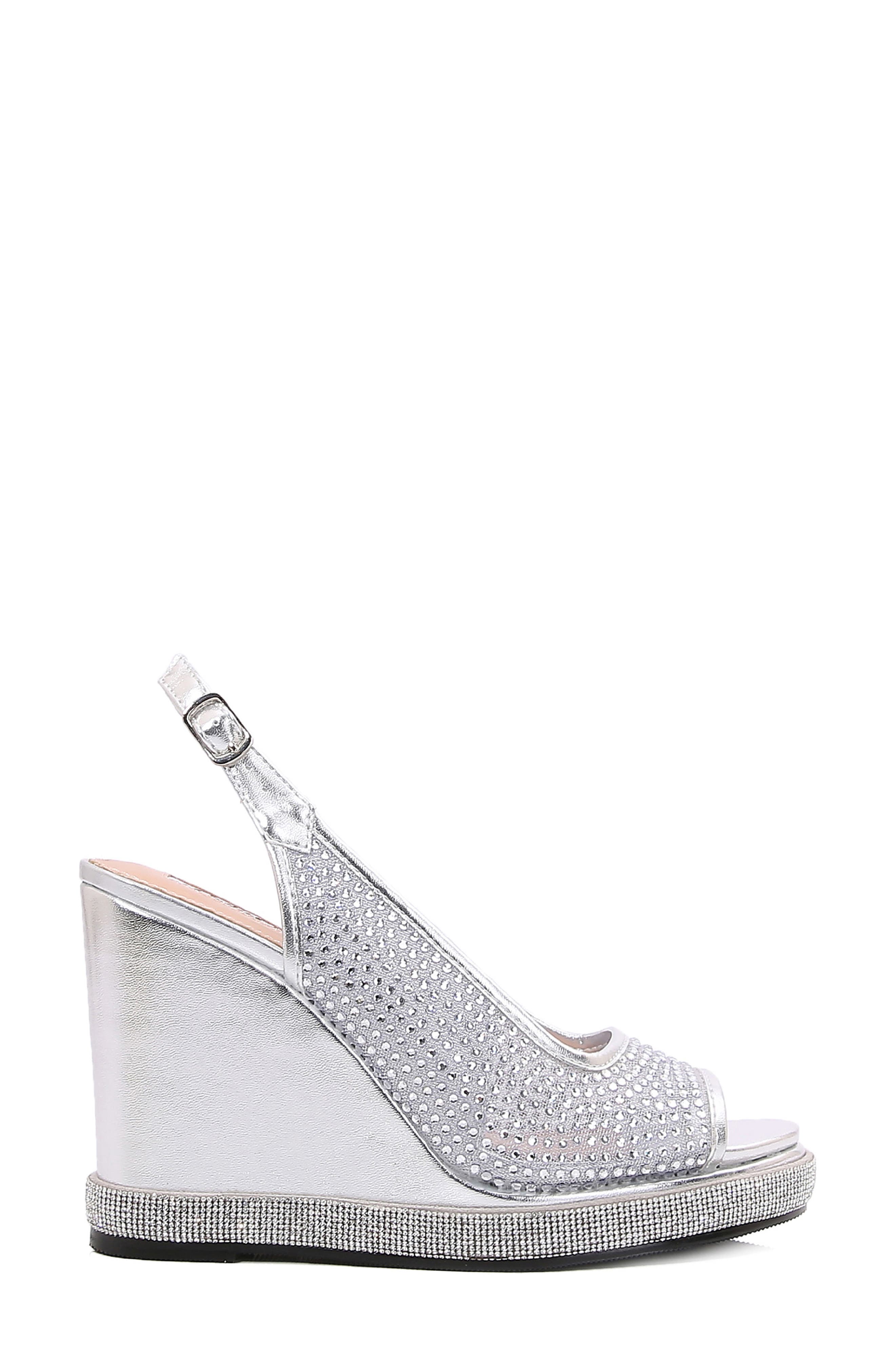 Belair Slingback Wedge Sandal, Alternate, color, SILVER