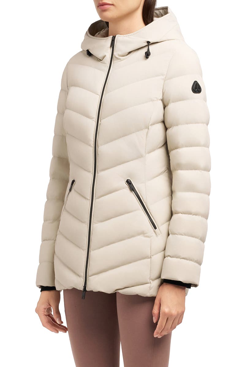 Moose Knuckles Rockcliff 5 Water Repellent Hooded 800 Fill Power Down Puffer Jacket, Main, color, Alabaster