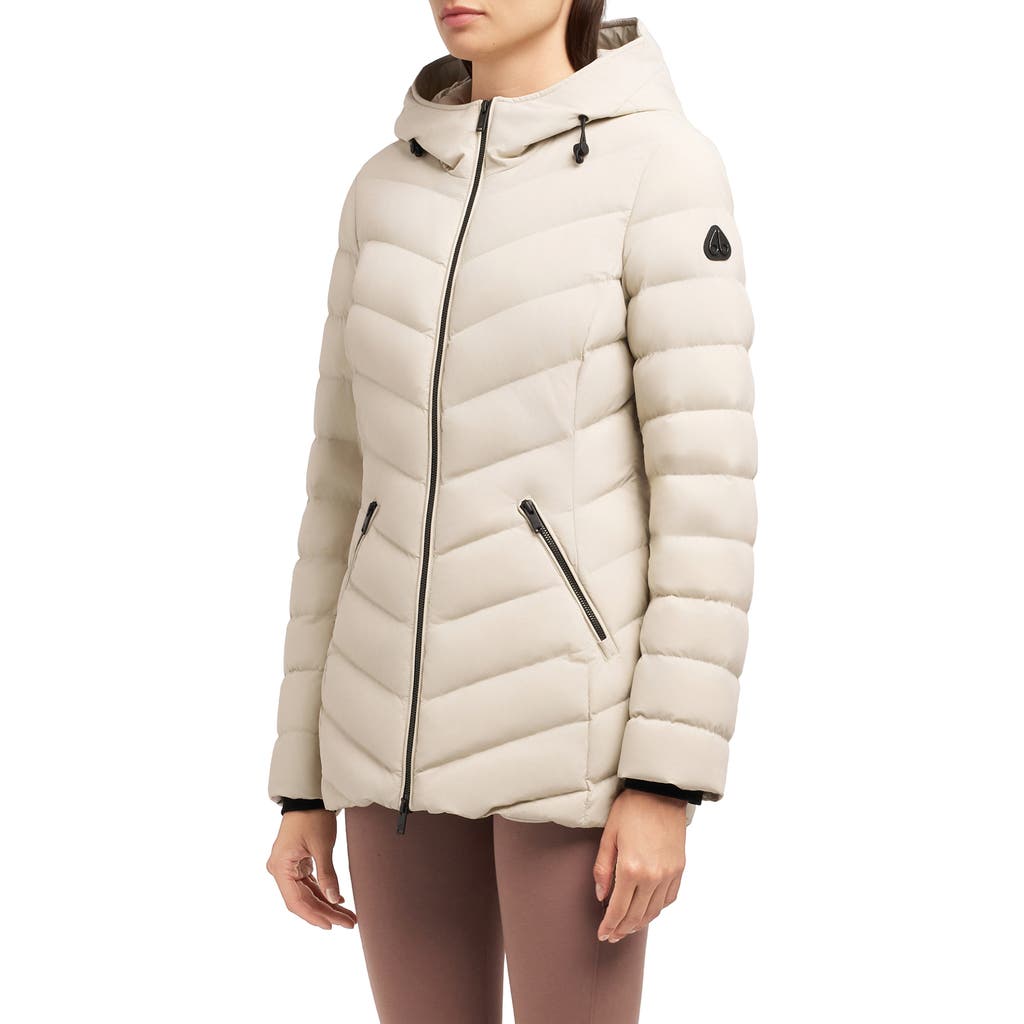 Moose Knuckles Rockcliff 5 Water Repellent Hooded 800 Fill Power Down Puffer Jacket In White