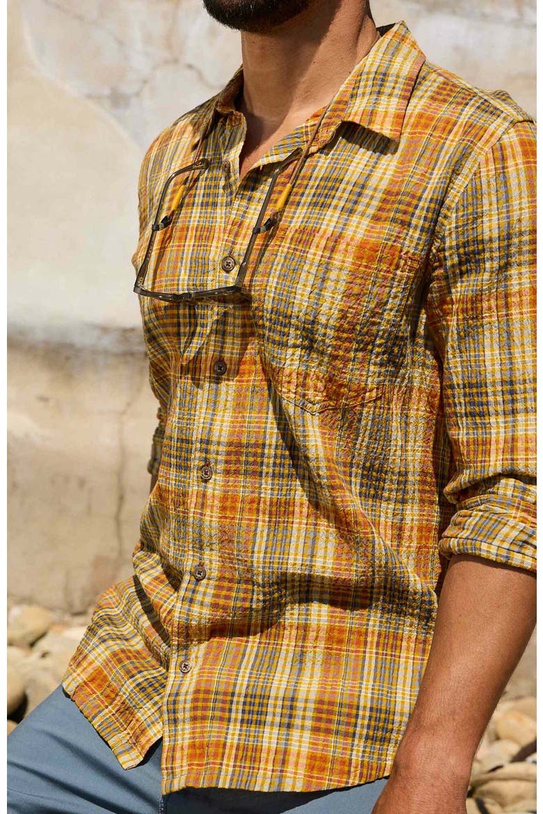 Men's Fletcher Long Sleeve Shirt, Alternate, color, Umber Plaid