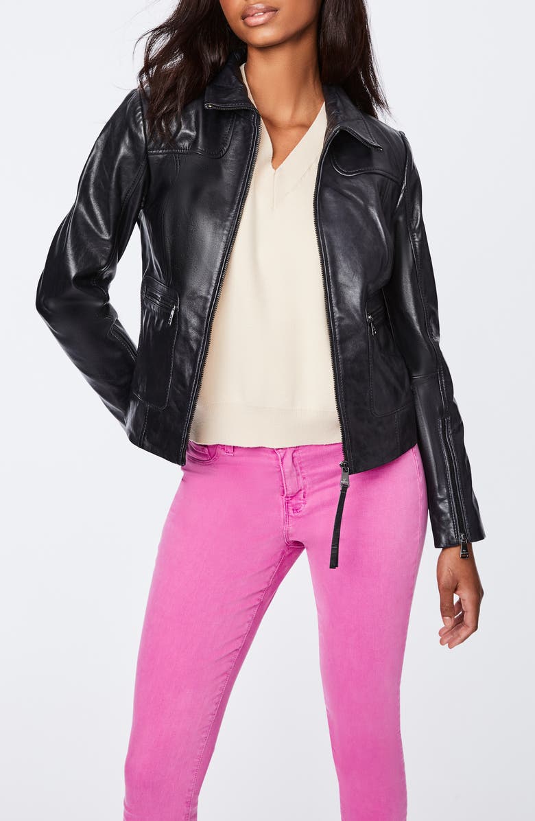 Bernardo Lambskin Leather Jacket, Alternate, color, 