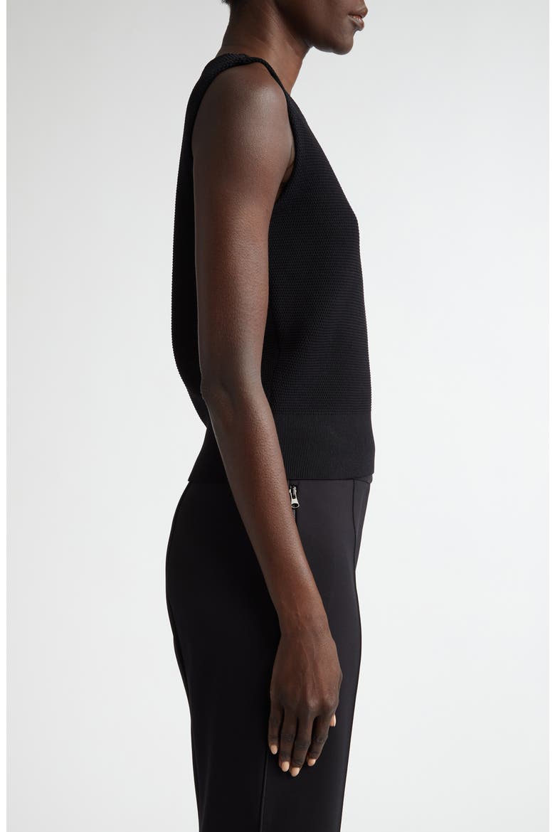 Piqué Knit Shell, Alternate, color, BLACK