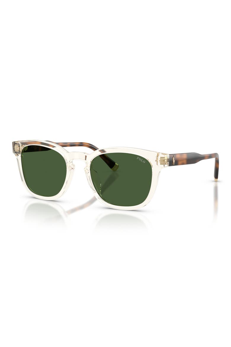 52mm Square Sunglasses, Alternate, color, TRANSPARENT YELLOW / GREEN