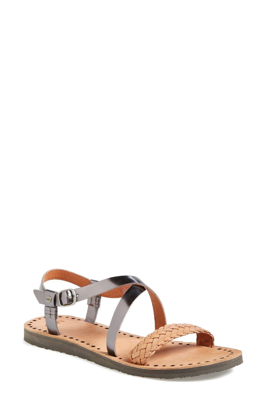 'Jordyne' Sandal, Main, color, PEWTER