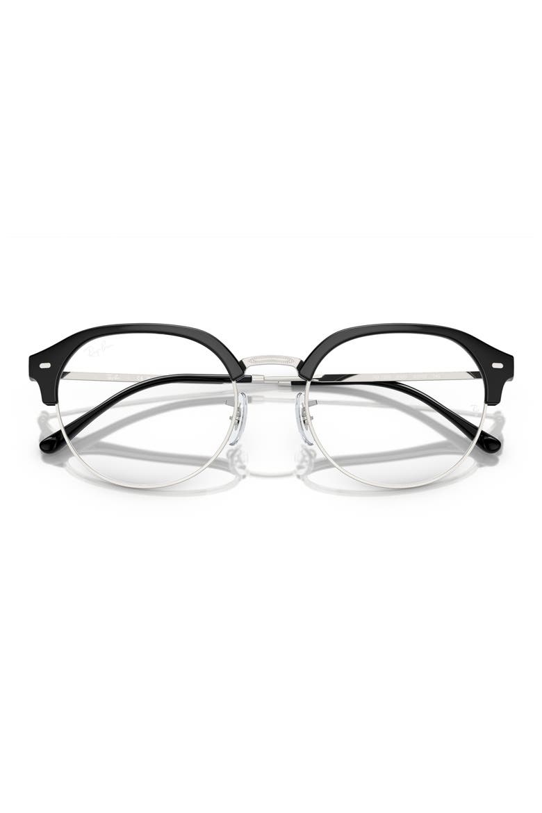 0RX7229 53mm Irregular Optical Glasses, Alternate, color, BLACK