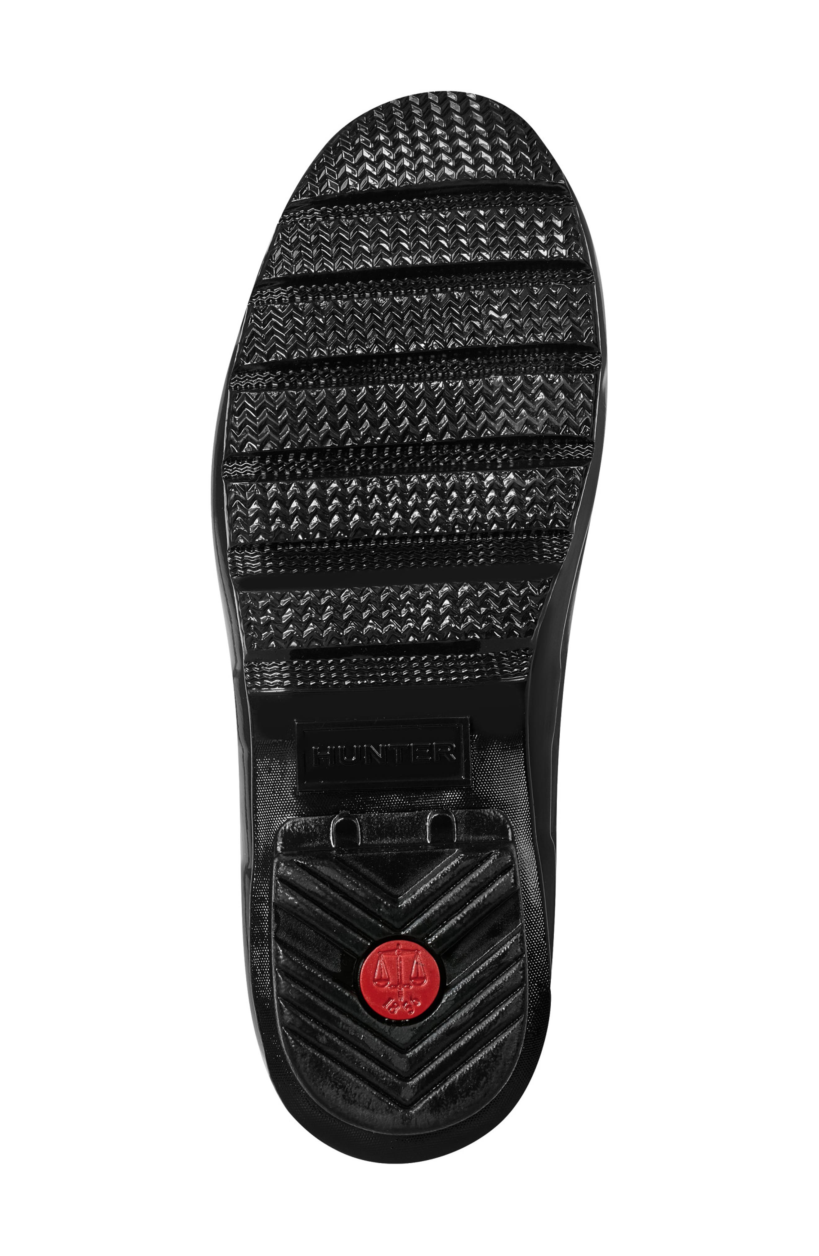 Hunter Refined Tall Gloss Waterproof Rain Boot, Alternate, color, Black