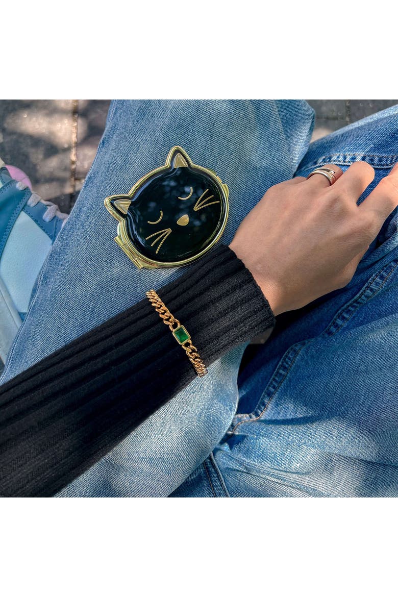 Emerald Gem Curb Chain Bracelet, Alternate, color, Gold With Emerald