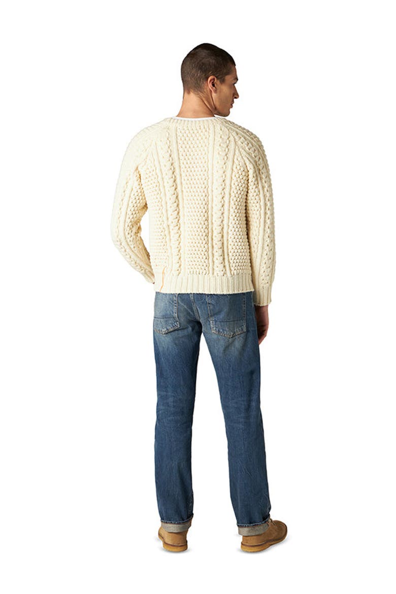 Aston Cable Knit Wool Crewneck Sweater, Alternate, color, WHITE