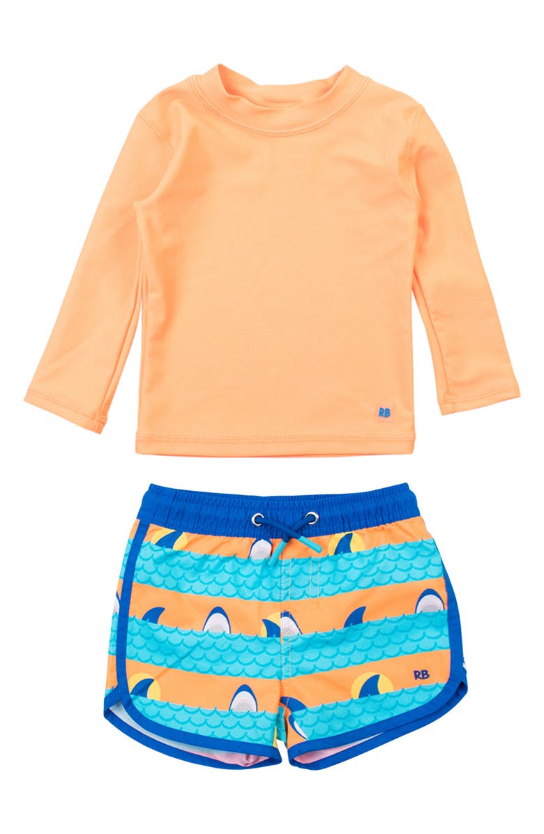 RuggedButts Long Sleeve Two-Piece Rashguard Swimsuit, Main, color, 