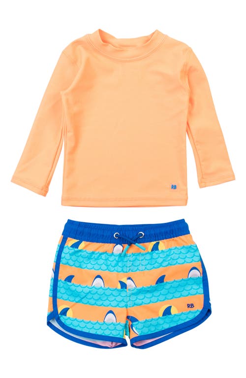 Ruggedbutts Long Sleeve Two-piece Rashguard Swimsuit In Orange