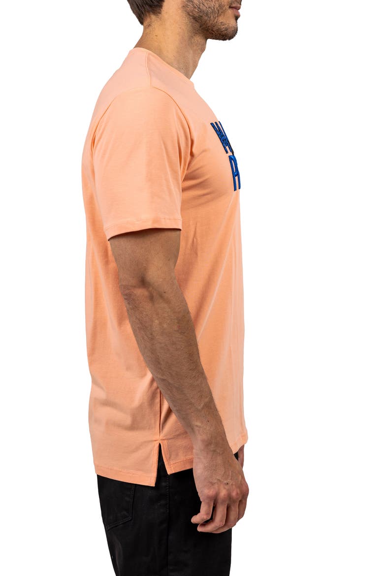 Colossal Peachpink Embroidered Logo Stretch Cotton T-Shirt, Alternate, color, PINK