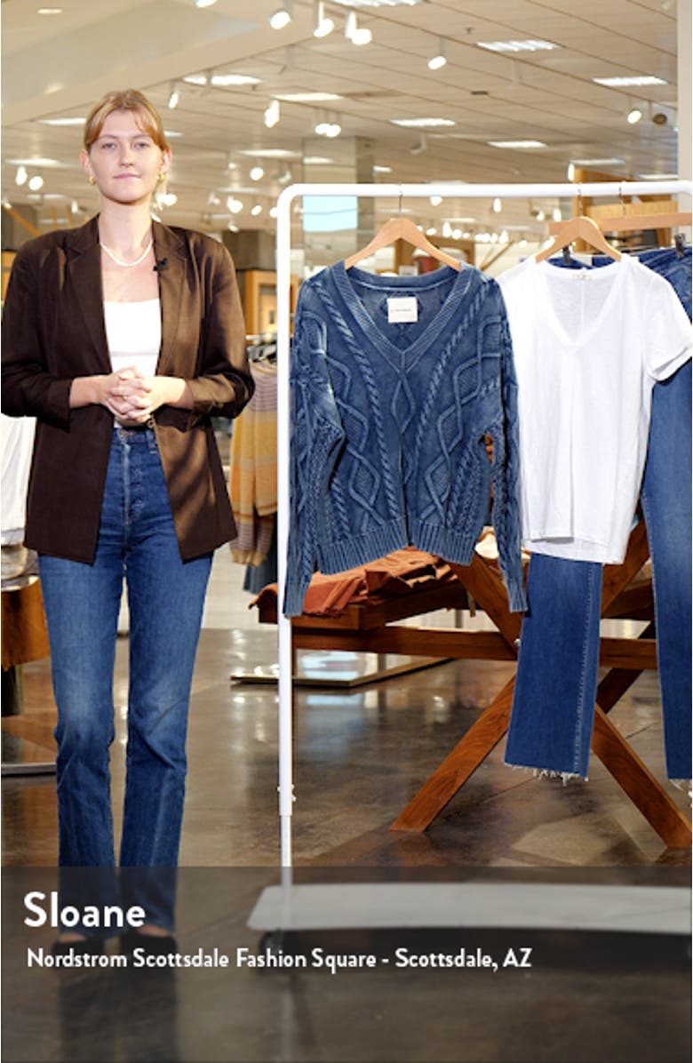 Cable Stitch V-Neck Sweater, sales video thumbnail