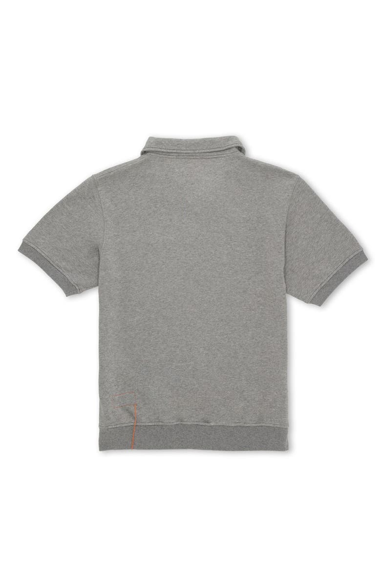 Fortela Yalepm Brushed Jersey Quarter Zip Collared Short Sleeve Sweatshirt, Alternate, color, Grey