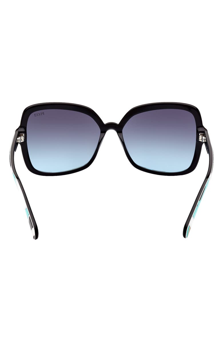 Emilio Pucci 60mm Gradient Butterfly Sunglasses, Alternate, color, Turquoise/ Gradient Smoke