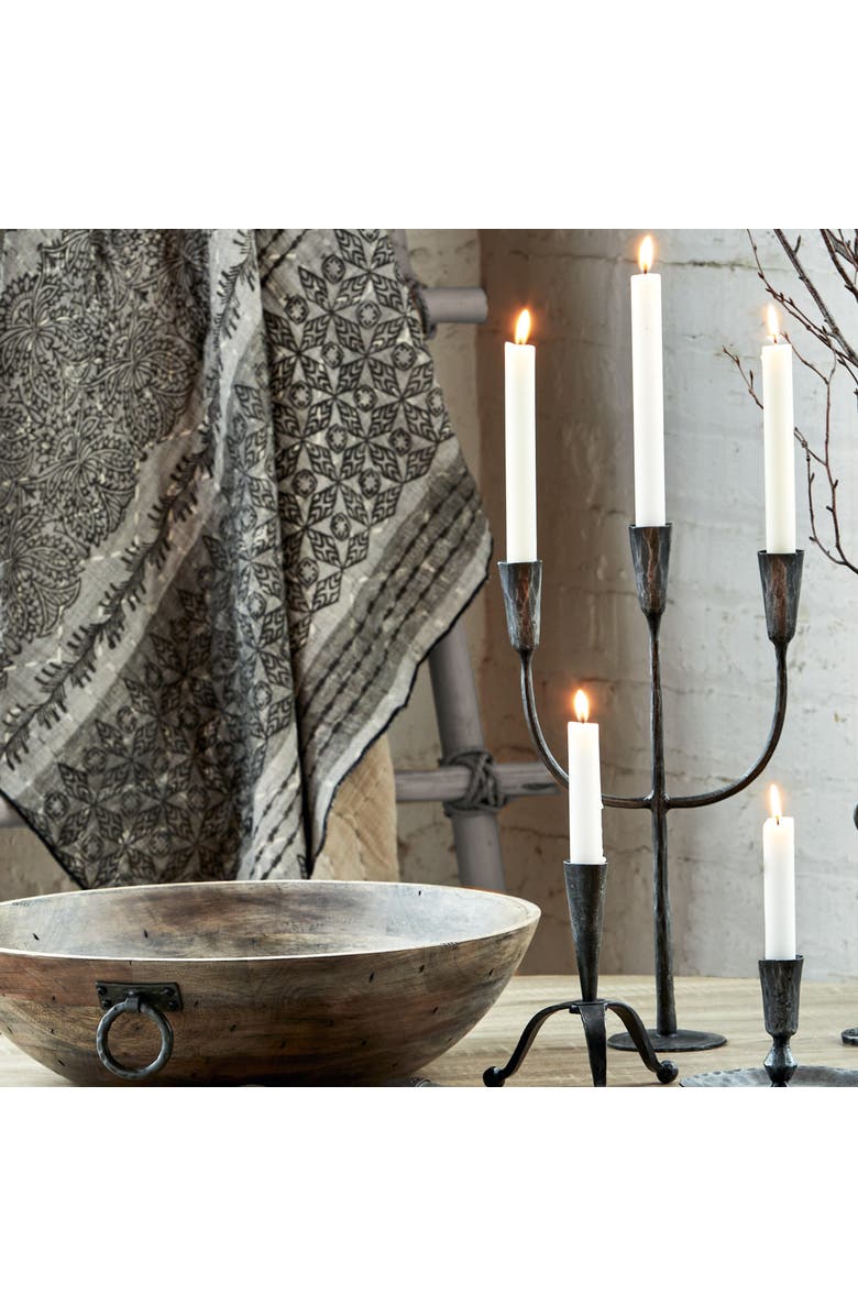 tag Cody Black Metal Trident Taper Candlestick Holder Set, Alternate, color, Black