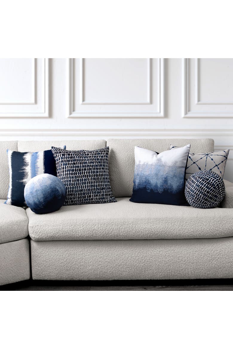 Artful Ombre Indoor & Outdoor Woven Accent Orb Pillow, Alternate, color, Midnight
